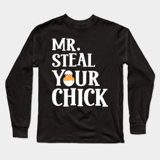 Mr Steal Your Chick Easter Chicken Boys Egg Hunting Long Sleeve T-Shirt